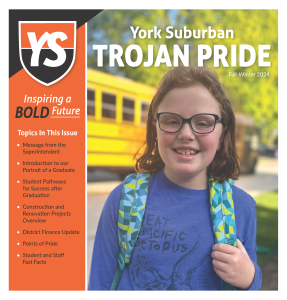 cover of newsletter - student with backpack